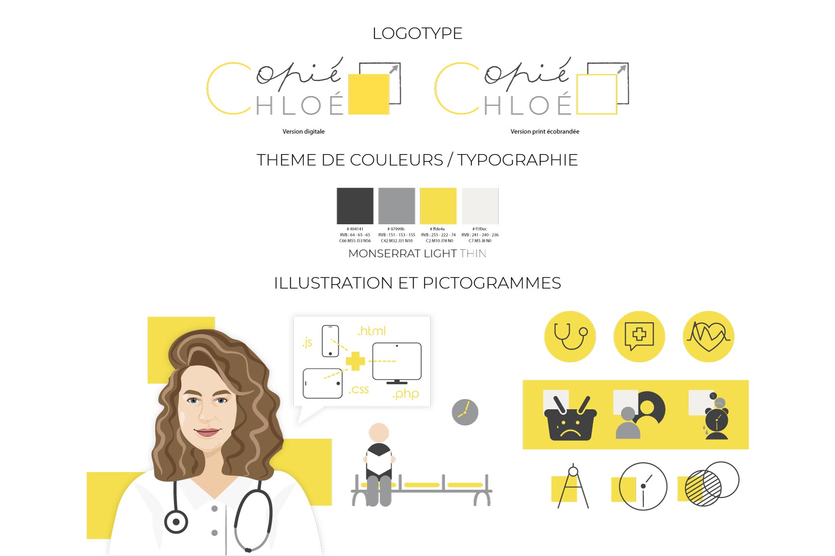 Logotype illustrations et pictogrammes Copié Chloé