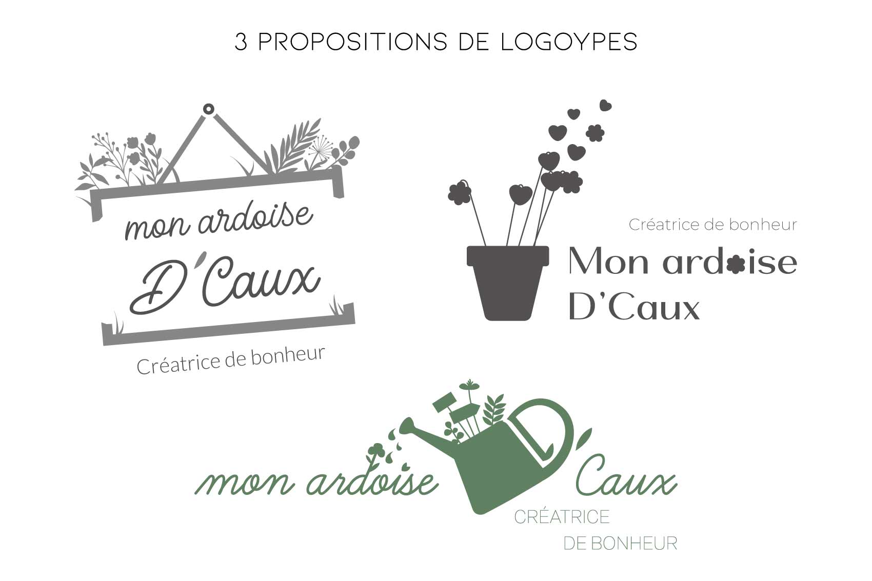Propositions de logotypes projet Mon Ardoise D'Caux