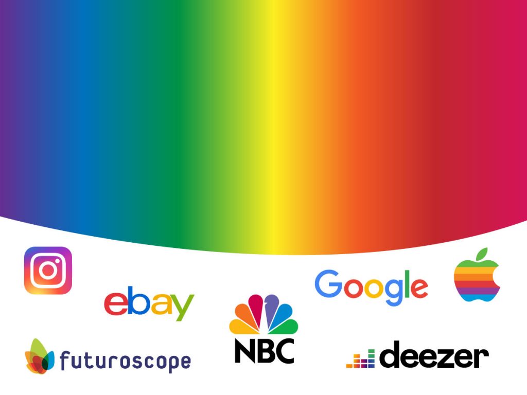 Psychologie des logotypes multicolores.